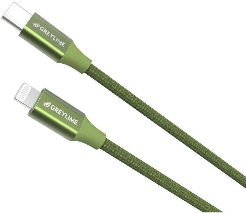 Greylime flettet USB-C til MFI lynkabel - Grønn 2 meter
