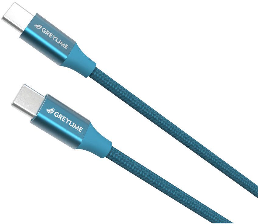 Greylime flettet USB-C til USB-C - Blå 2 meter