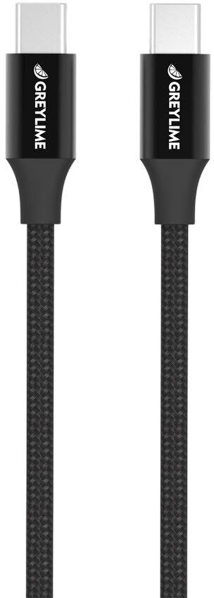 Greylime flettet USB-C til USB-C - Svart 1 meter