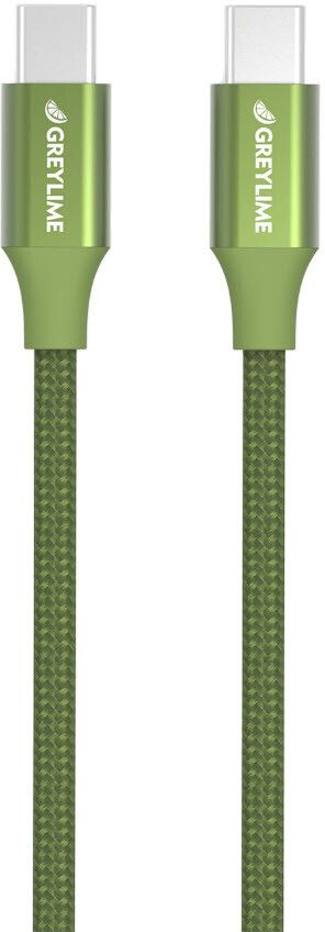 Greylime flettet USB-C til USB-C 60W - Grønn 1 meter