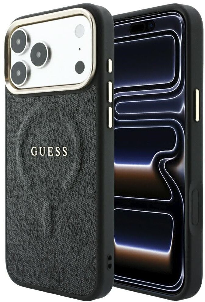 Guess Embossed 4G Classic MagSafe Case (iPhone 17 Pro/18 Pro) - Svart