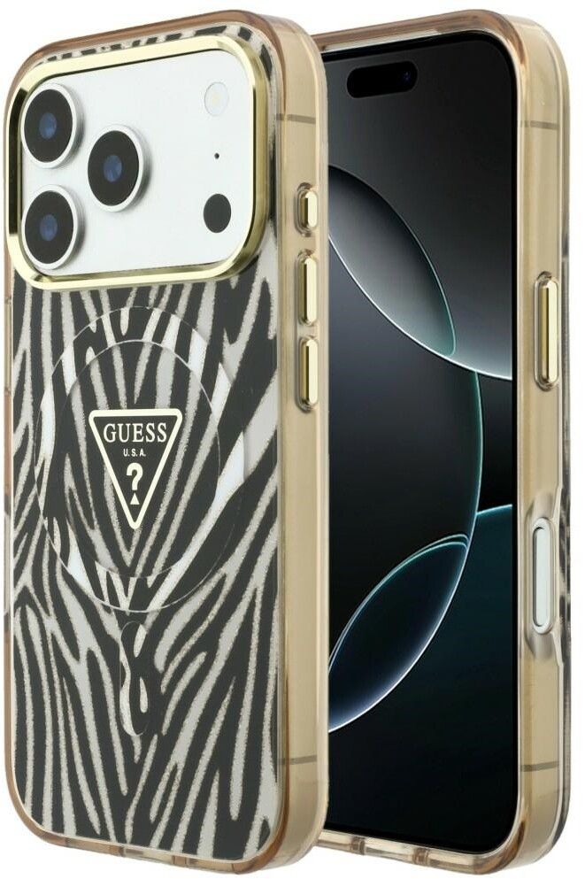 Guess IML Zebra Glitter MagSafe Case (iPhone 17 Pro Max/18 Pro Max)