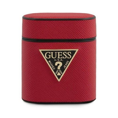 Guess Saffiano Collection (AirPods 1/2) - Röd