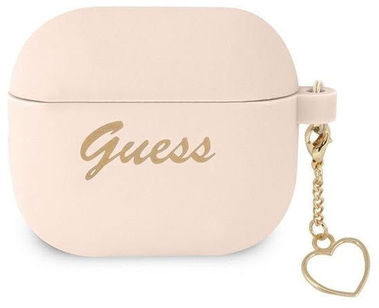 Guess Silicone Heart Charm Cover (AirPods 3) - Rosa
