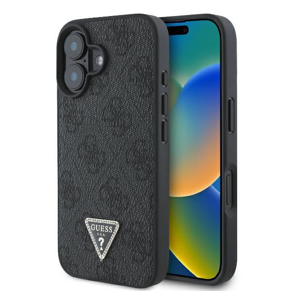 Guess Triangle Strass-deksel (iPhone 16) - Svart