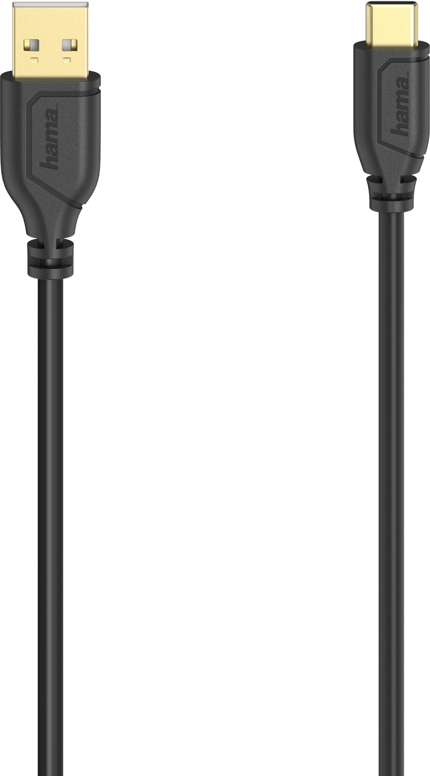 Hama Flexi Slim USB-A til USB-C-kabel - Svart