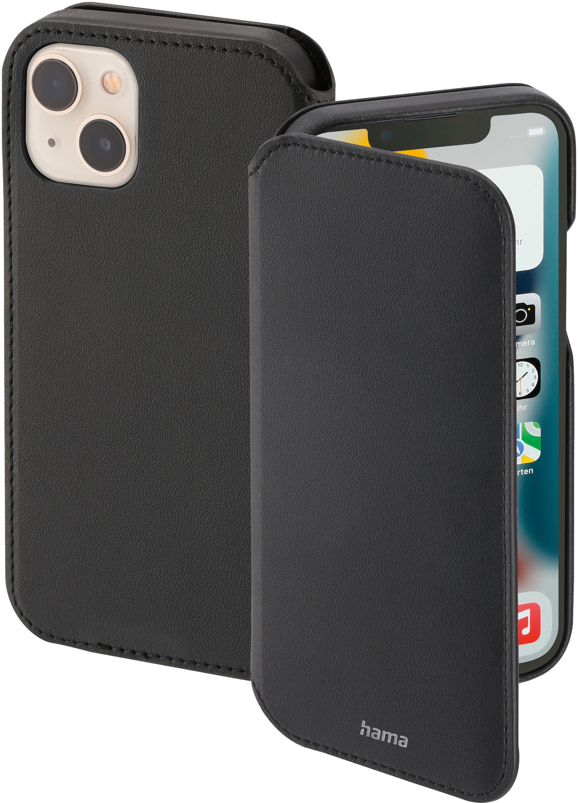Hama Essential Line MagCase Finest Sense - Lommebok for mobiltelefon - MagSafe-samsvar - leatherette - svart - for Apple iPhone 13