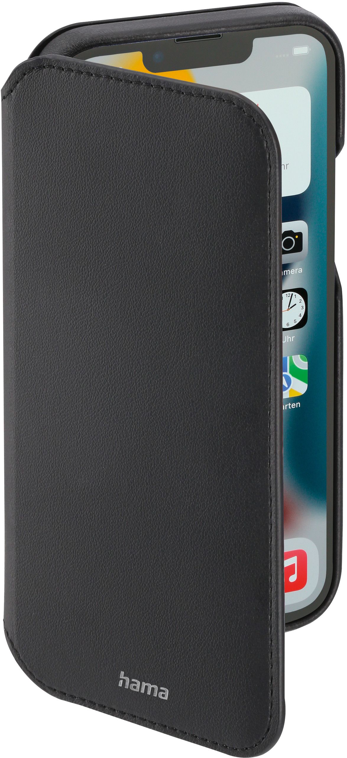 Hama Essential Line MagCase Finest Sense - Lommebok for mobiltelefon - MagSafe-samsvar - fauxlær - svart - for Apple iPhone 13 Pro