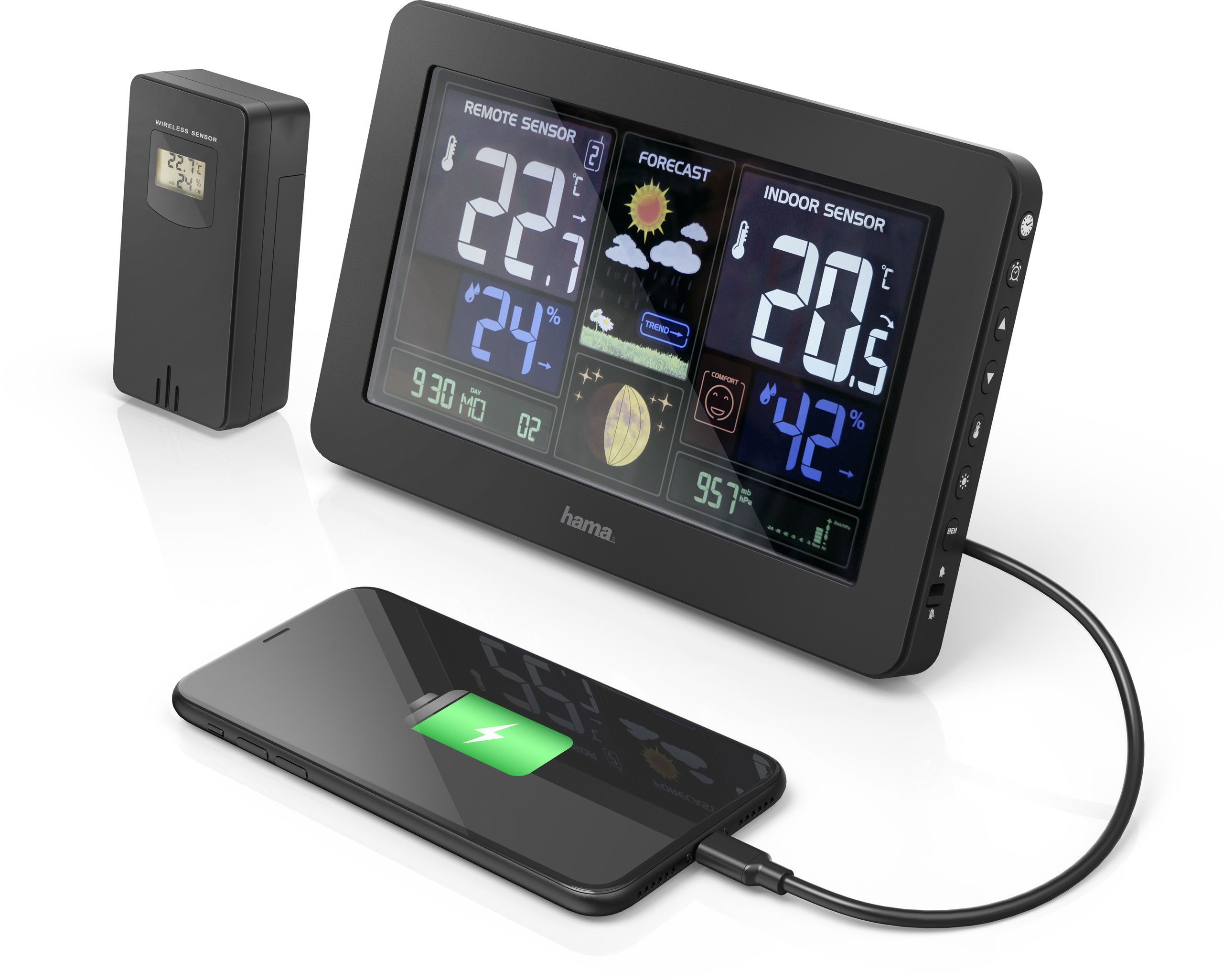 Hama værstasjon Premium 1x USB-A
