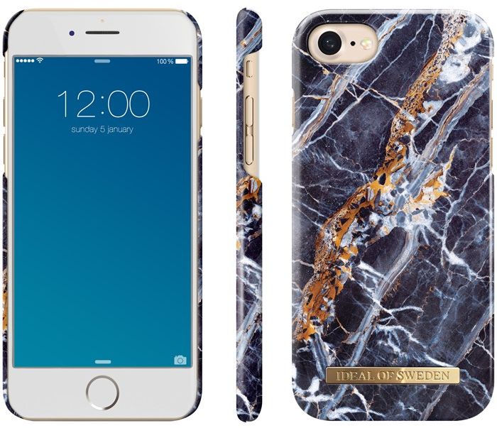 iDeal Of Sweden Fashion Marble (iPhone SE3/SE2/8/7) - Blå