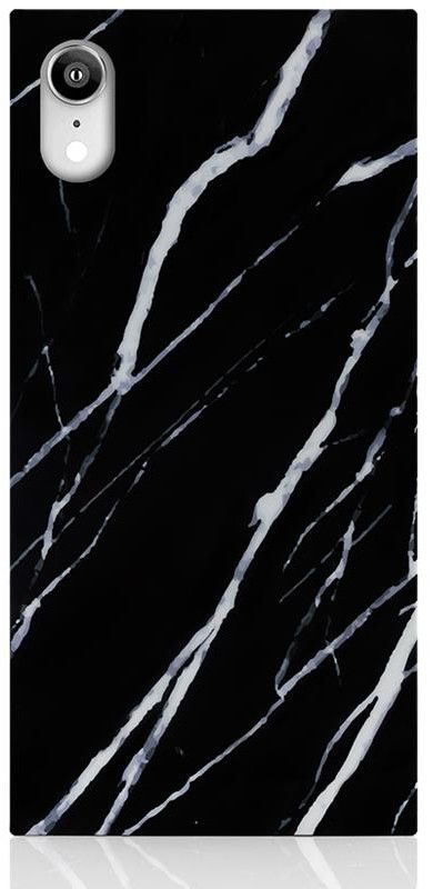 iDecoz Square Case - Marble (iPhone Xr) - Svart