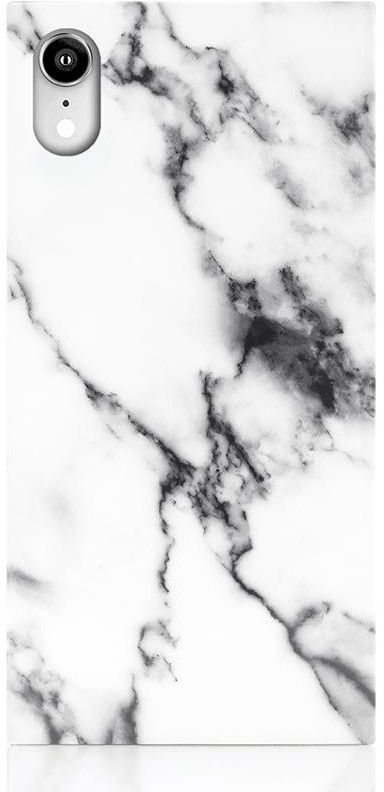 iDecoz Square Case - Marble (iPhone Xr) - Hvit