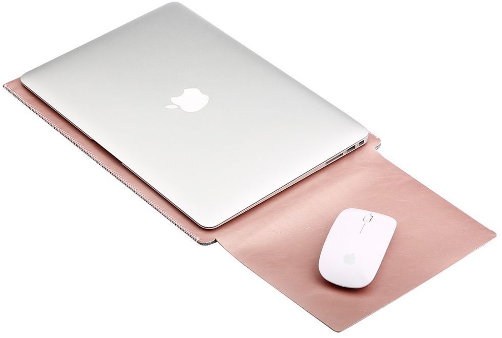 Soyan Apple Macbook Leather Pouch Case 13" - Svart