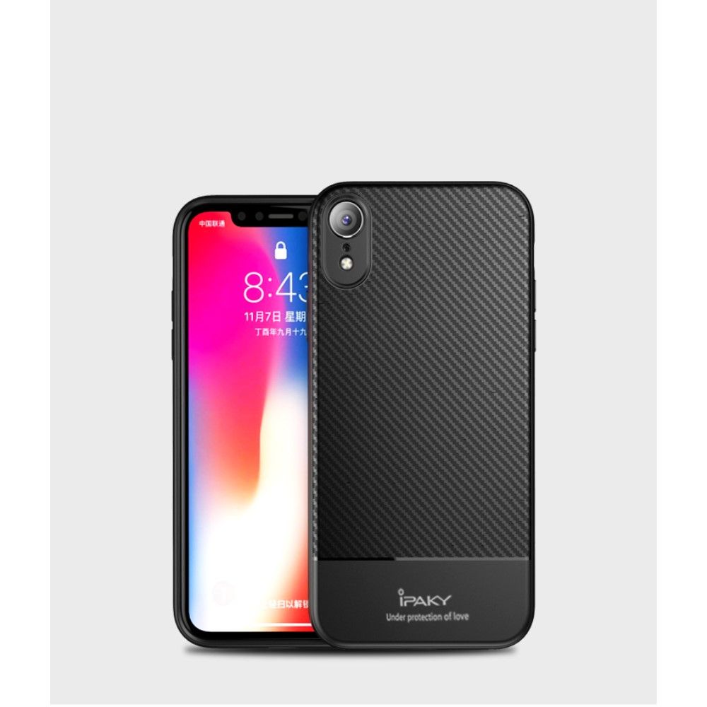 iPaky Carbon Fibre Texture (iPhone Xr) - Svart