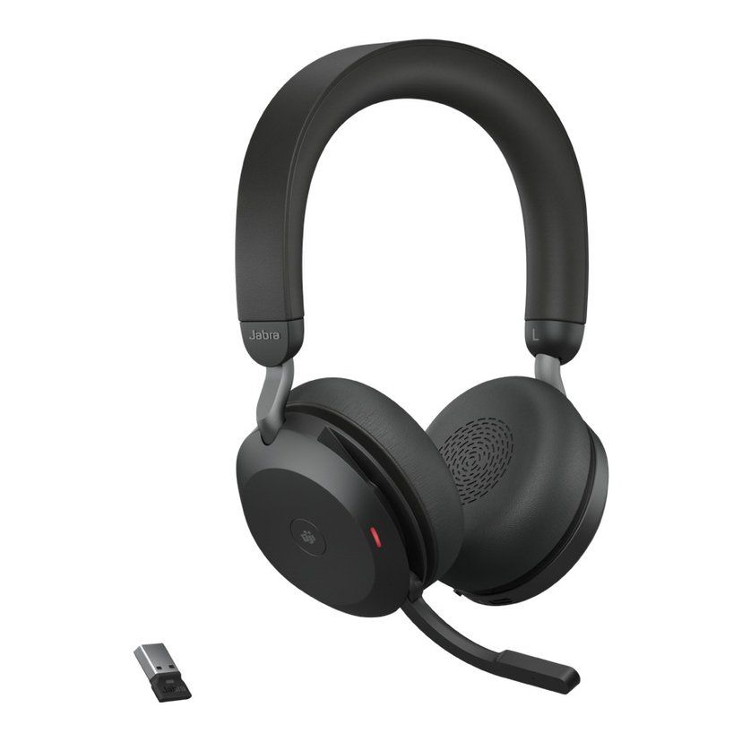 Jabra Evolve2 75 - Hodesett - on-ear - Bluetooth - trådløs, kablet - aktiv støydemping - USB-A - lydisolerende - svart - Optimert for UC