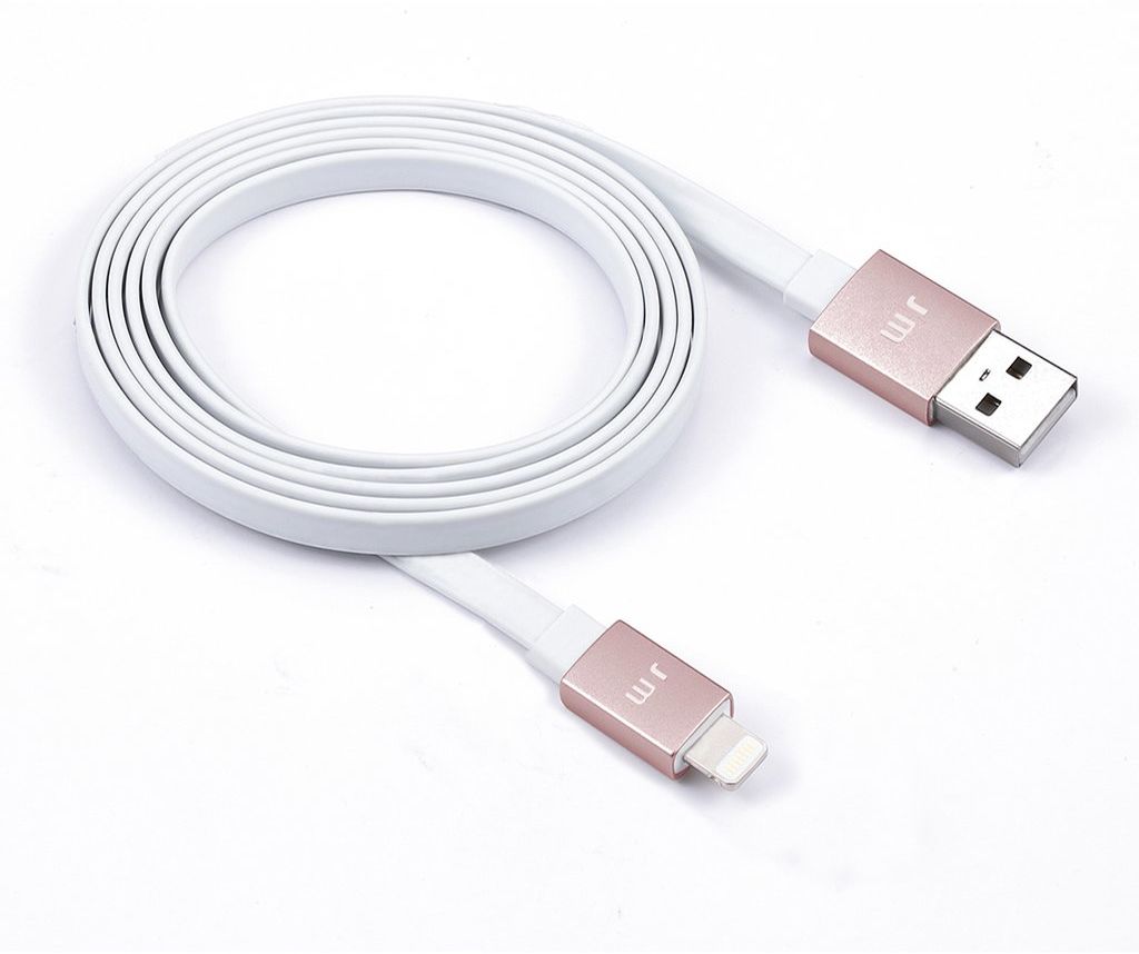 JustMobile DC-268RG, 1,2 m, Lightning, USB A, Rosa, Hvit, Rett, Rett