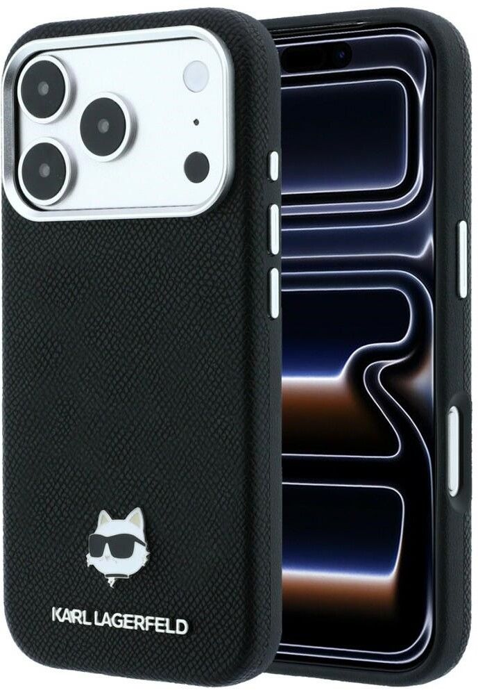 Karl Lagerfeld Grained Choupette Head Metal MagSafe (iPhone 17 Pro/18 Pro) - Svart