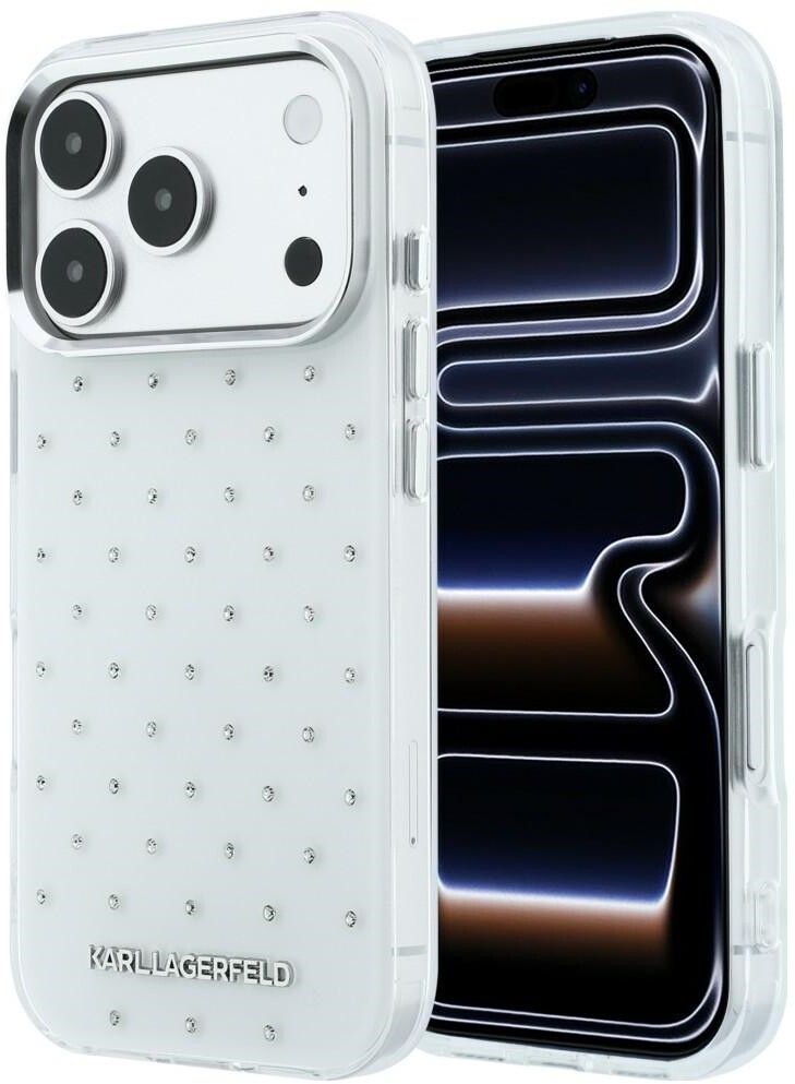 Karl Lagerfeld IML Rhinestones Logo Case (iPhone 17 Pro Max/18 Pro Max) - Vit