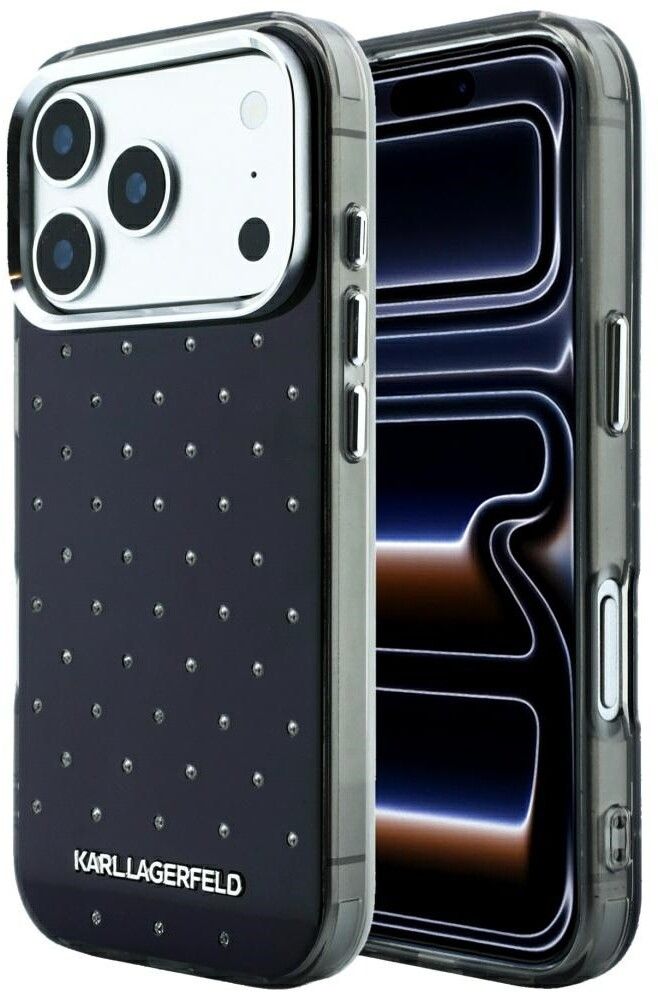 Karl Lagerfeld IML Rhinestones Logo Case (iPhone 17 Pro/18 Pro) - Svart