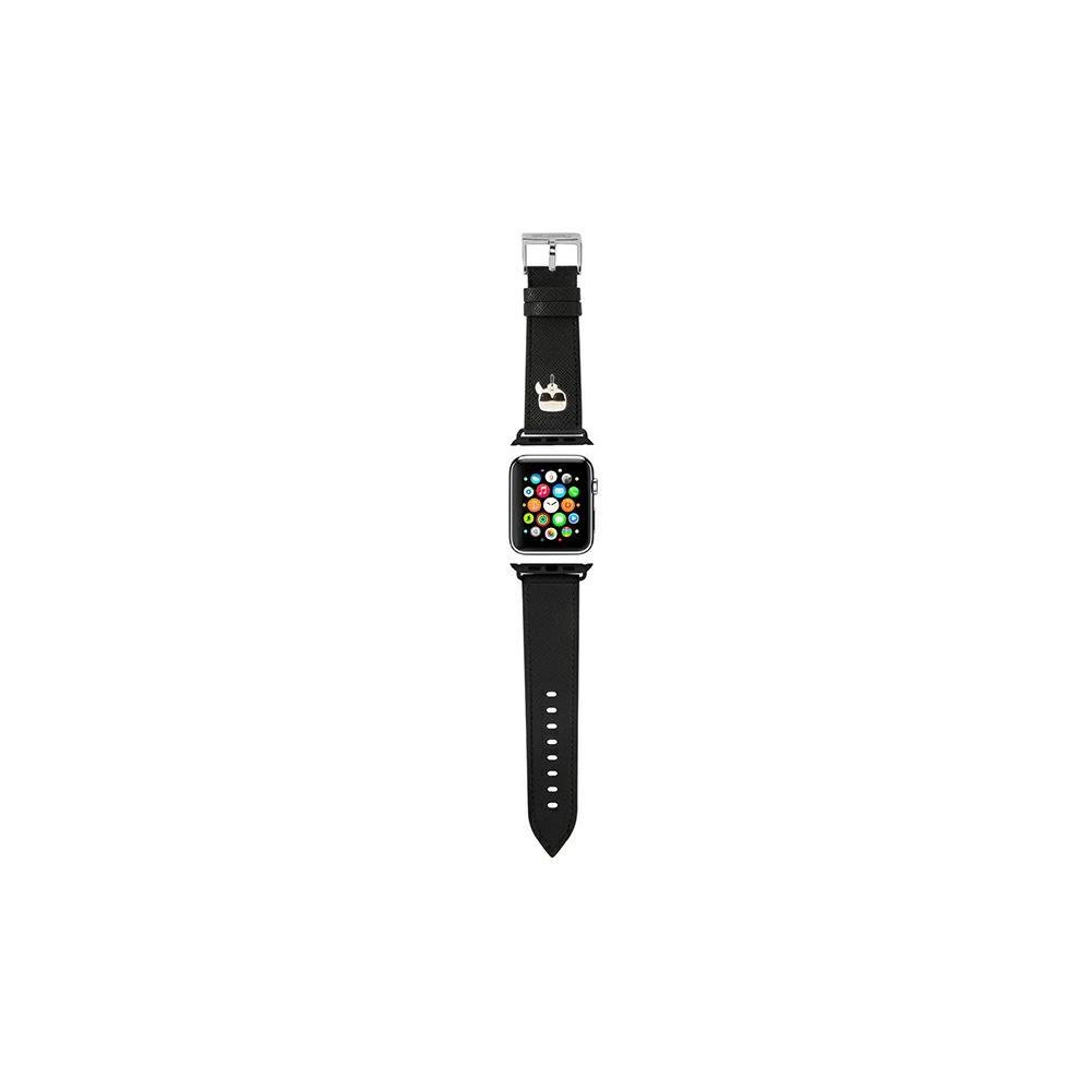 Karl Lagerfeld Saffiano-rem (klokke 41/40/38 mm) - Svart