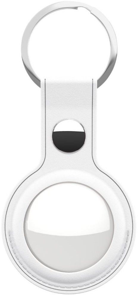 KeyBudz nøkkelring i skinn (AirTag) - 2-pakning - Hvit