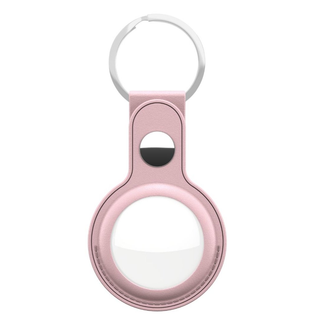 KeyBudz nøkkelring i skinn (AirTag) - 2-pakning - Rosa