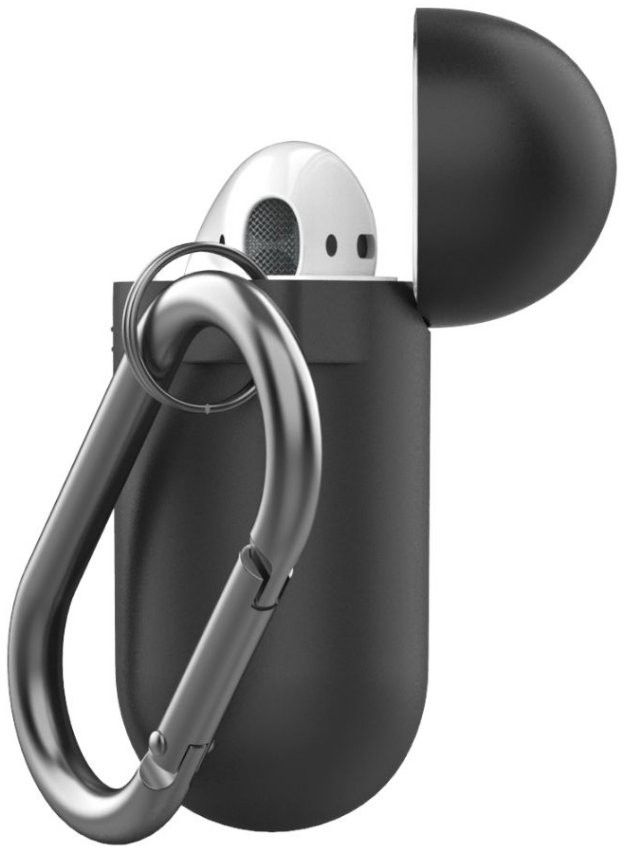 KeyBudz PodSkinz nøkkelring (Apple AirPods 1/2) - Svart