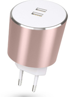 Kit platinum vegglader 2xUSB - Rosegull