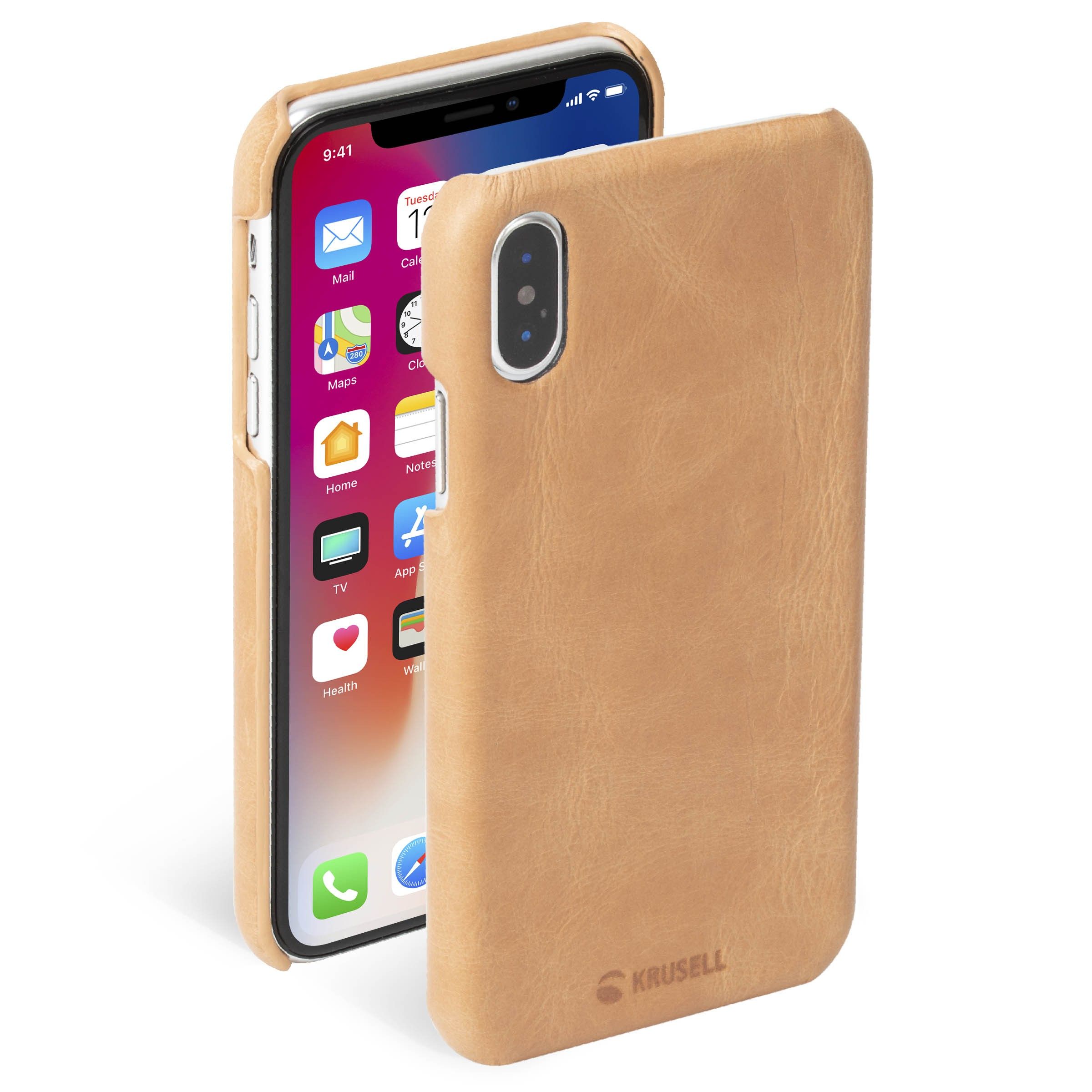 Krusell Sunne Cover (iPhone X/Xs) - Lys brun