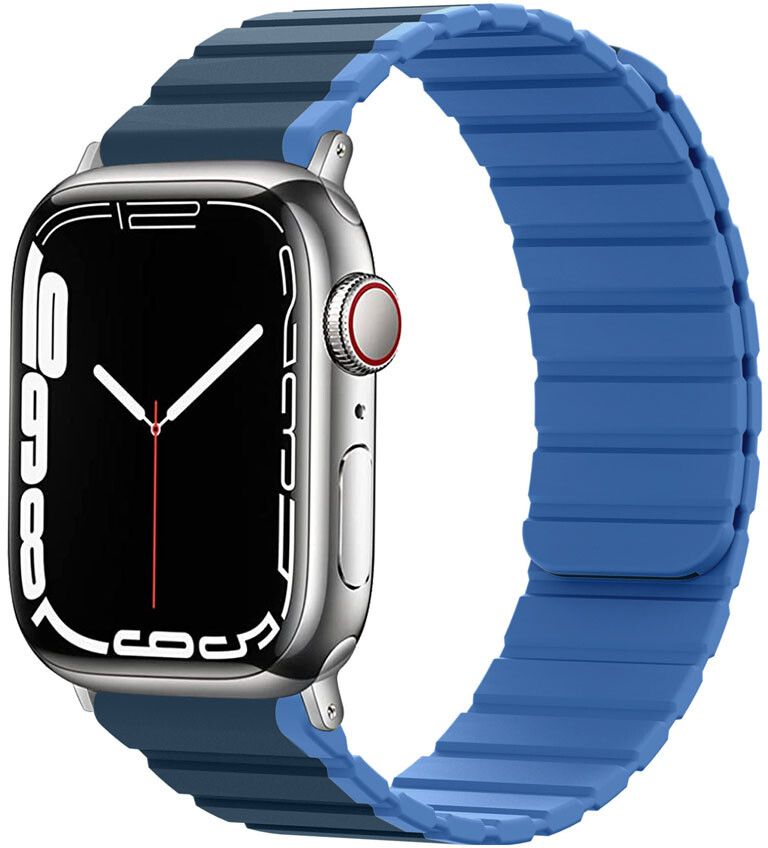 Lippa Magnetic Silicone Strap (Apple Watch 42/41/40/38 mm) - Mörk-/Ljusblå