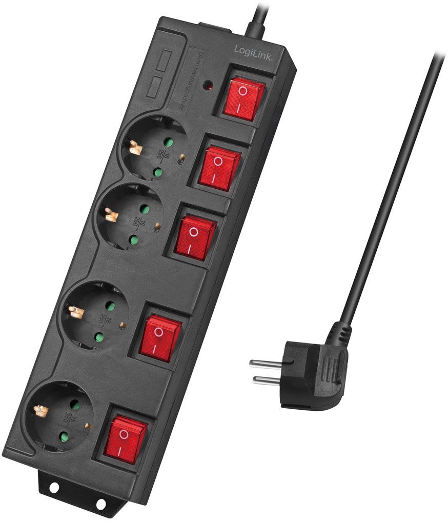LogiLink LPS251, 1,5 m, Innendørs, Type F, Type F (CEE 7/4), IP20, 1,5 mm²