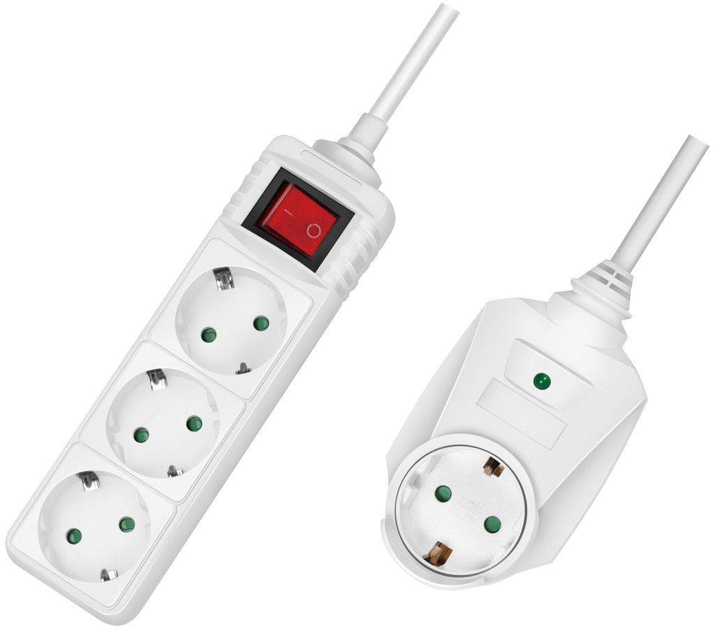 LogiLink Power Strip med Switch 4-veis