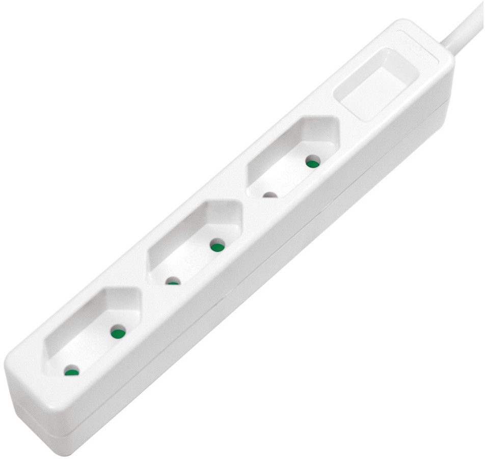 LogiLink Slim Euro Socket 1,5m - Hvit