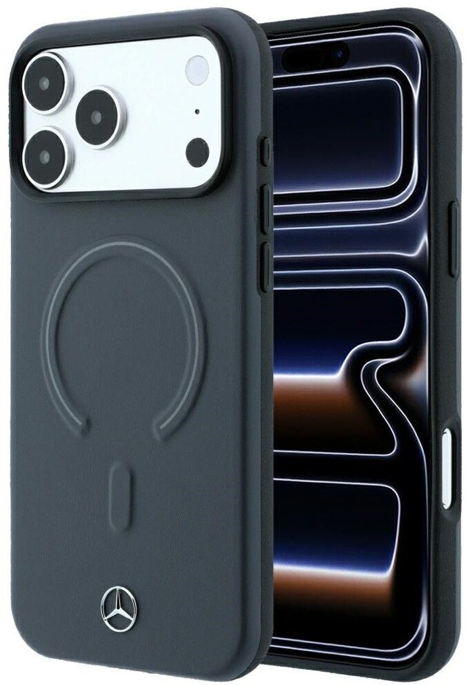 Mercedes Leather 3D MagSafe Case (iPhone 17 Pro/18 Pro) - Grå