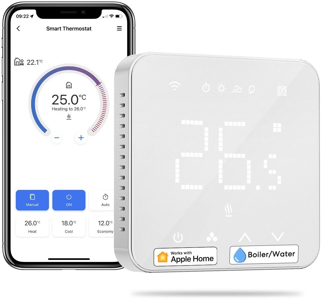 Meross MTS200BHK EU smart termostat Vandbåren Wi-Fi