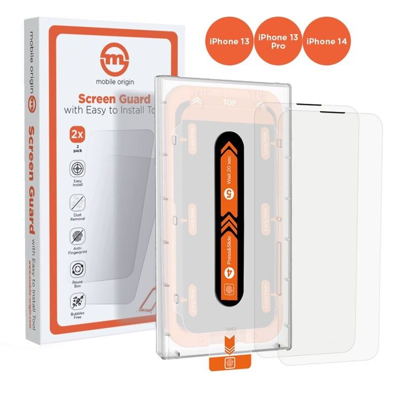 Mobile Origin Screen Guard iPhone 16e/14/13/13 Pro with easy applicator 2 pack