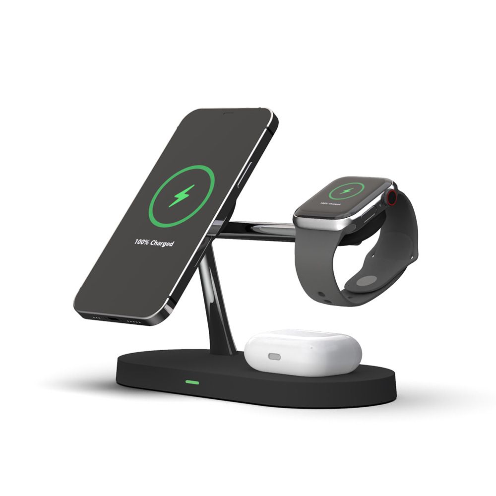 Moobio 4-i-1 trådløs lader - Magnetisk med MagSafe - Svart