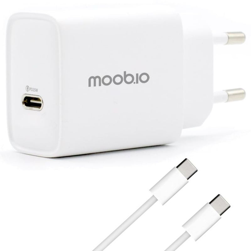 iPhone -lader 25W + USB-C-kabel - Moobio Vegglader