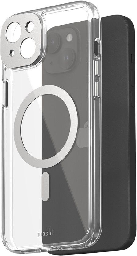 Moshi iGlaze for iPhone 15 Plus - Lunar Silver