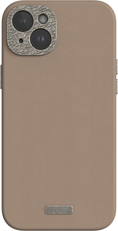 Moshi Napa for iPhone 15 Plus - Woodsmoke Brown