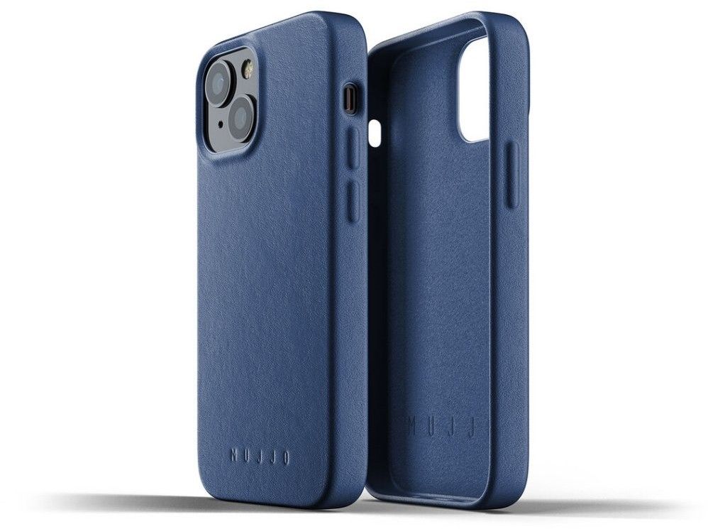 Mujjo Deksel i Hel Lær (iPhone 13 mini) - Blå