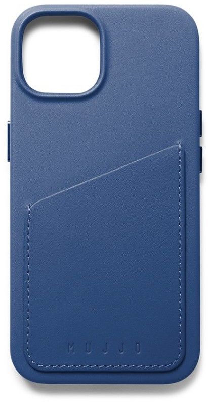 Mujjo Full Leather Wallet Case (iPhone 14) - Blå