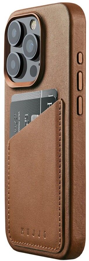 Mujjo Full Leather Wallet (iPhone 15 Pro) - deksel - Brun