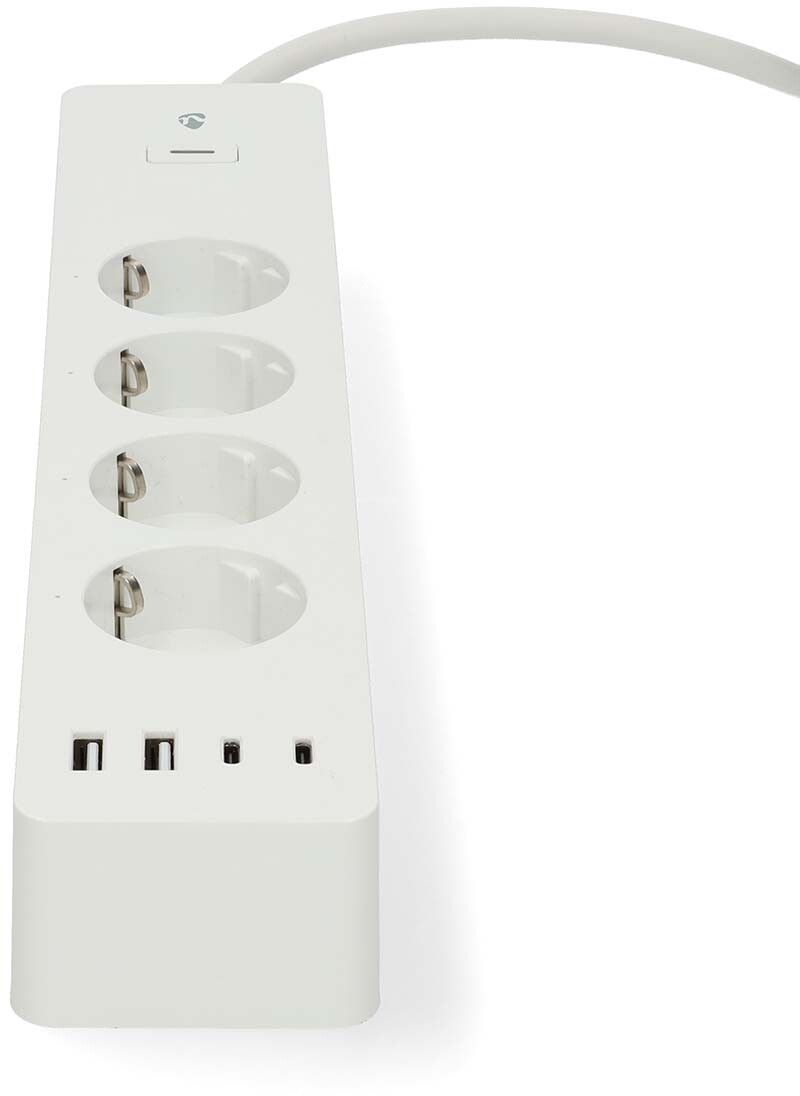 Nedis SmartLife Power Strip | Wi-Fi | 2x USB-A / 2x USB-C™ / 4x plug with earth contact (CEE 7/3) | 16 A | 3680 W | 2.00 m | 0 - 55 °C | Android™ / IO