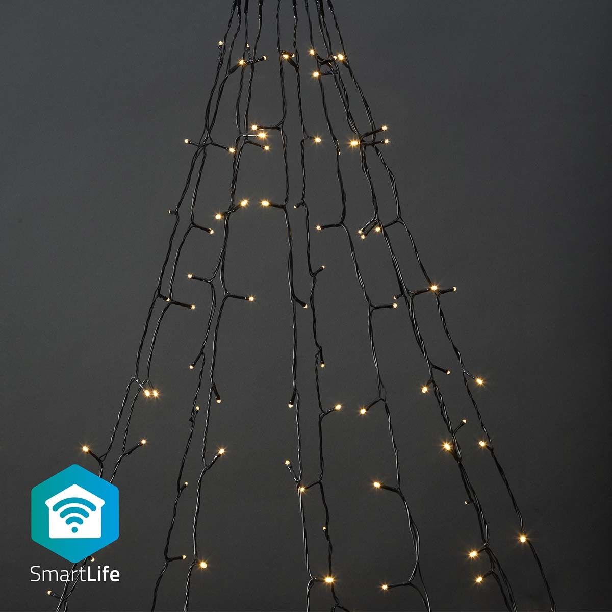 Nedis SmartLife - Stringlys - LED - 10 LEDs/m - 4.21 W - klasse G - varmt hvitt lys - 2700-3000 K - tre - svart - for P/N: PEBX01OG, PESTD01OG