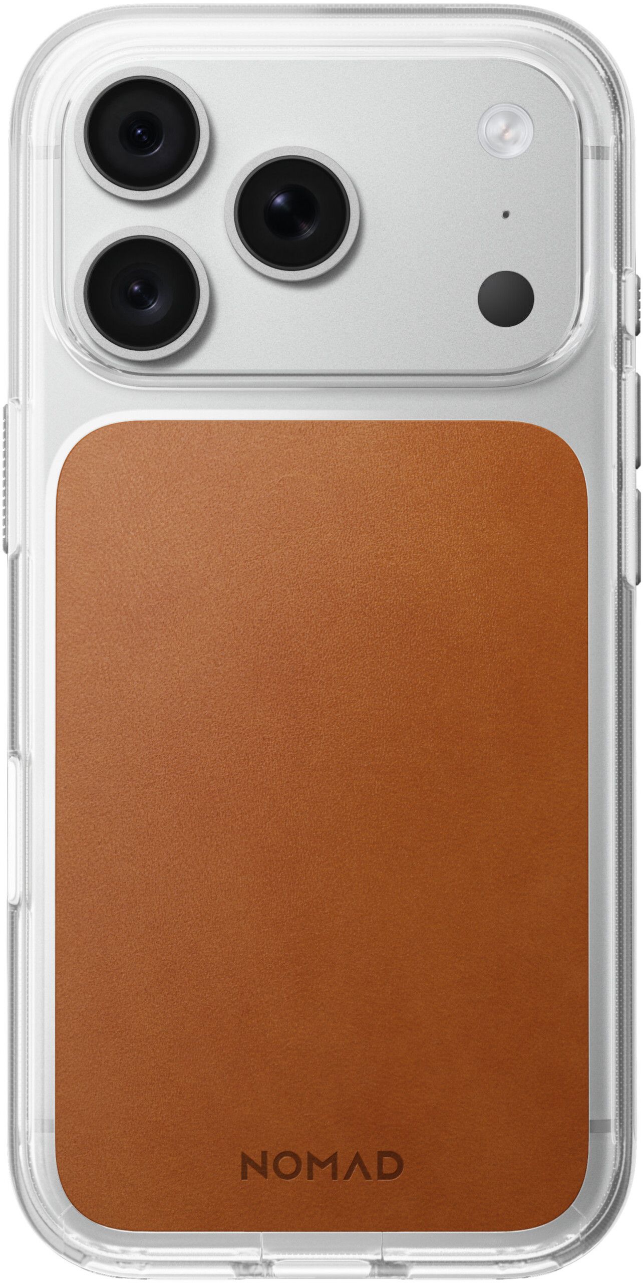 Nomad Clear Horween Leather Case (iPhone 17 Pro/18 Pro) - Ljusbrun