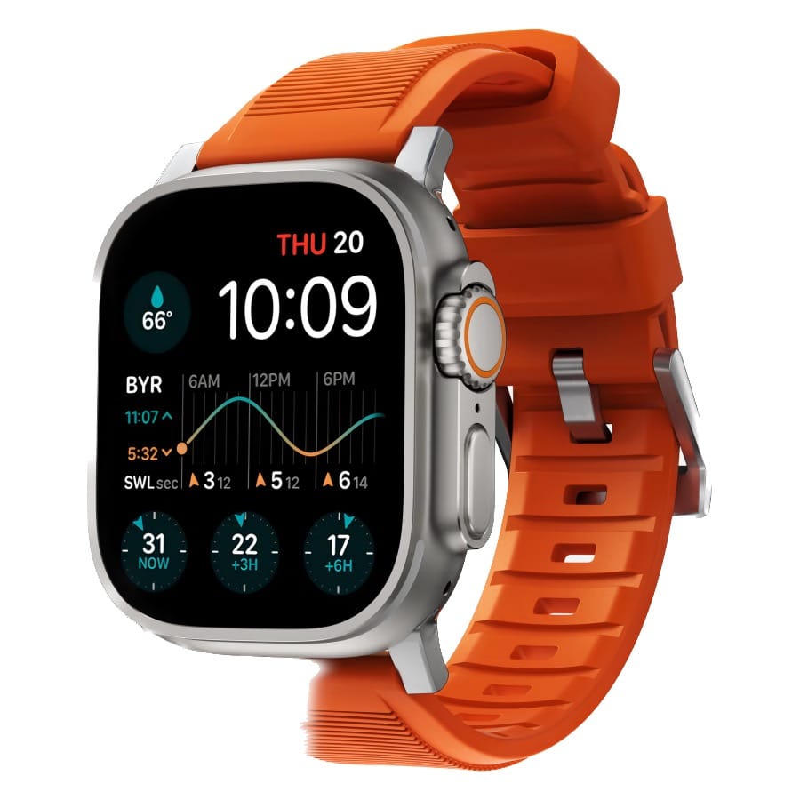 Nomad Rugged Band (Watch 49/46/45/44/42mm) - Oransje/sølv