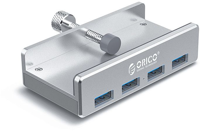 ALLNET ALL-USB3-HUB-4-CLIP, USB 3.2 Gen 1 (3.1 Gen 1) Type-A, USB 3.2 Gen 1 (3.1 Gen 1) Type-A, 5000 Mbit/s, Sølv, 1 m, USB