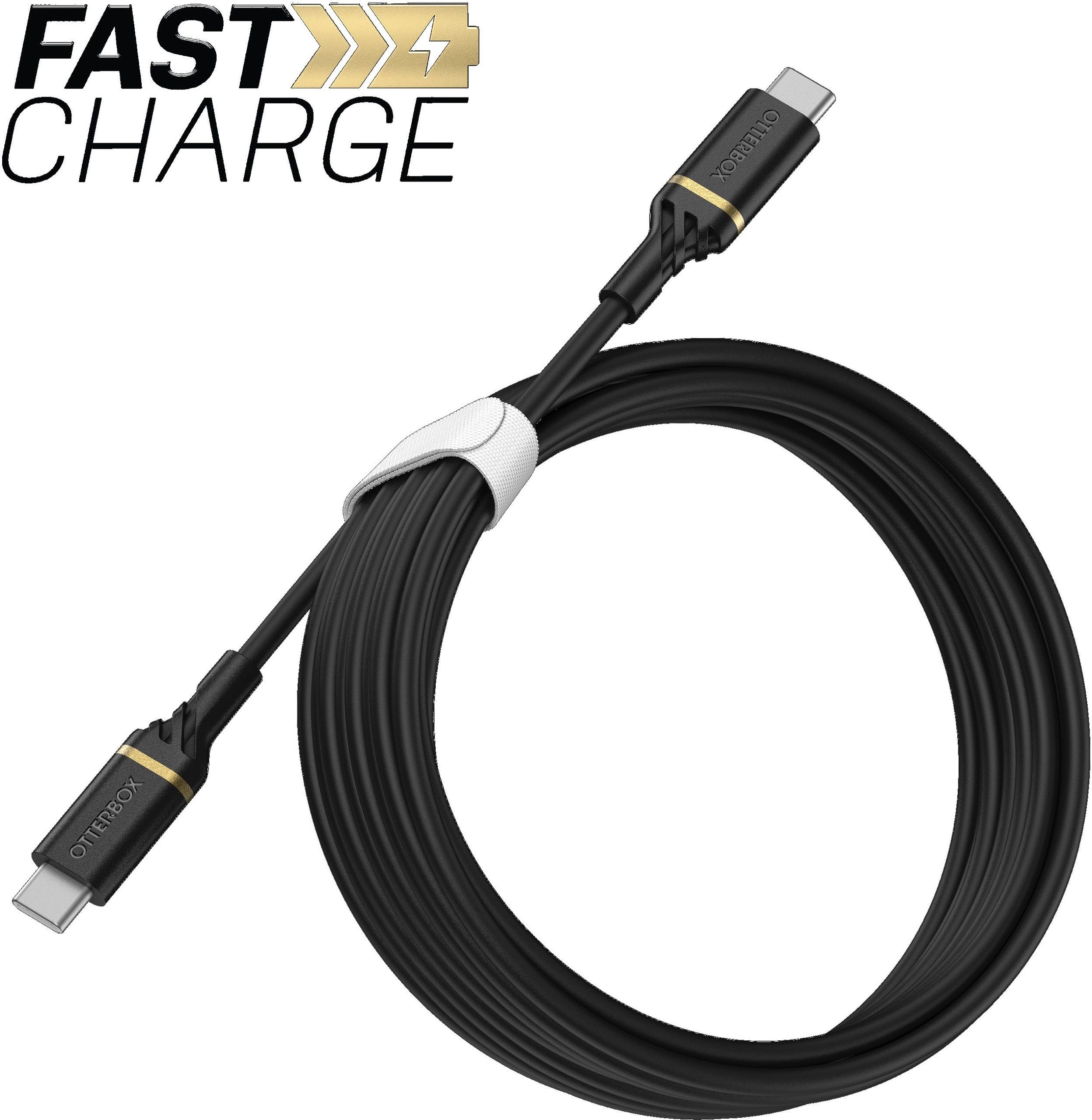 OtterBox Fast Charge USB-C til USB-C-kabel - 3 meter - Svart