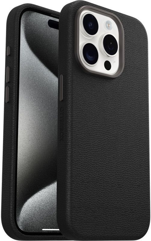 OtterBox Symmetry Cactus Leather MagSafe (iPhone 15 Pro Max) - Svart